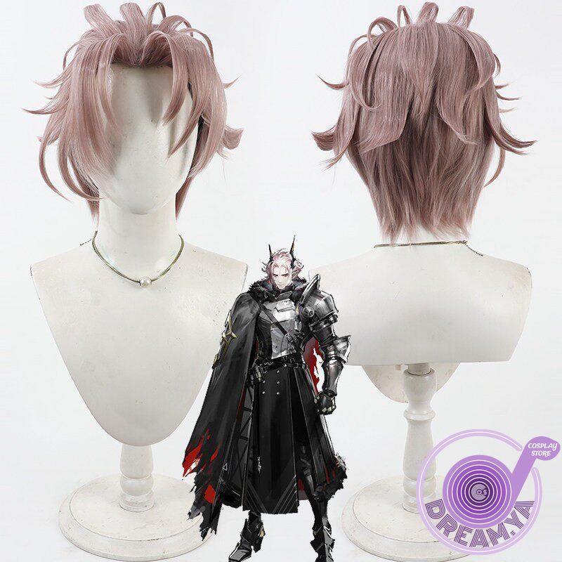 Anime Cosplay Wig Heat Resistant - Theresis コスプレウィッグ Arknights ピンクショート人工毛耐熱ハロウィンロールプレイパーティーカーニバル + 無料ウィッグキャップ