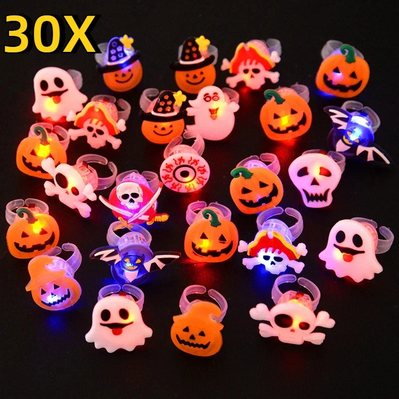 子供のための明るいハロウィーンの指輪、かわいいカボチャ、ゴー - Glow In The Dark Party Glasses のレビューと価格