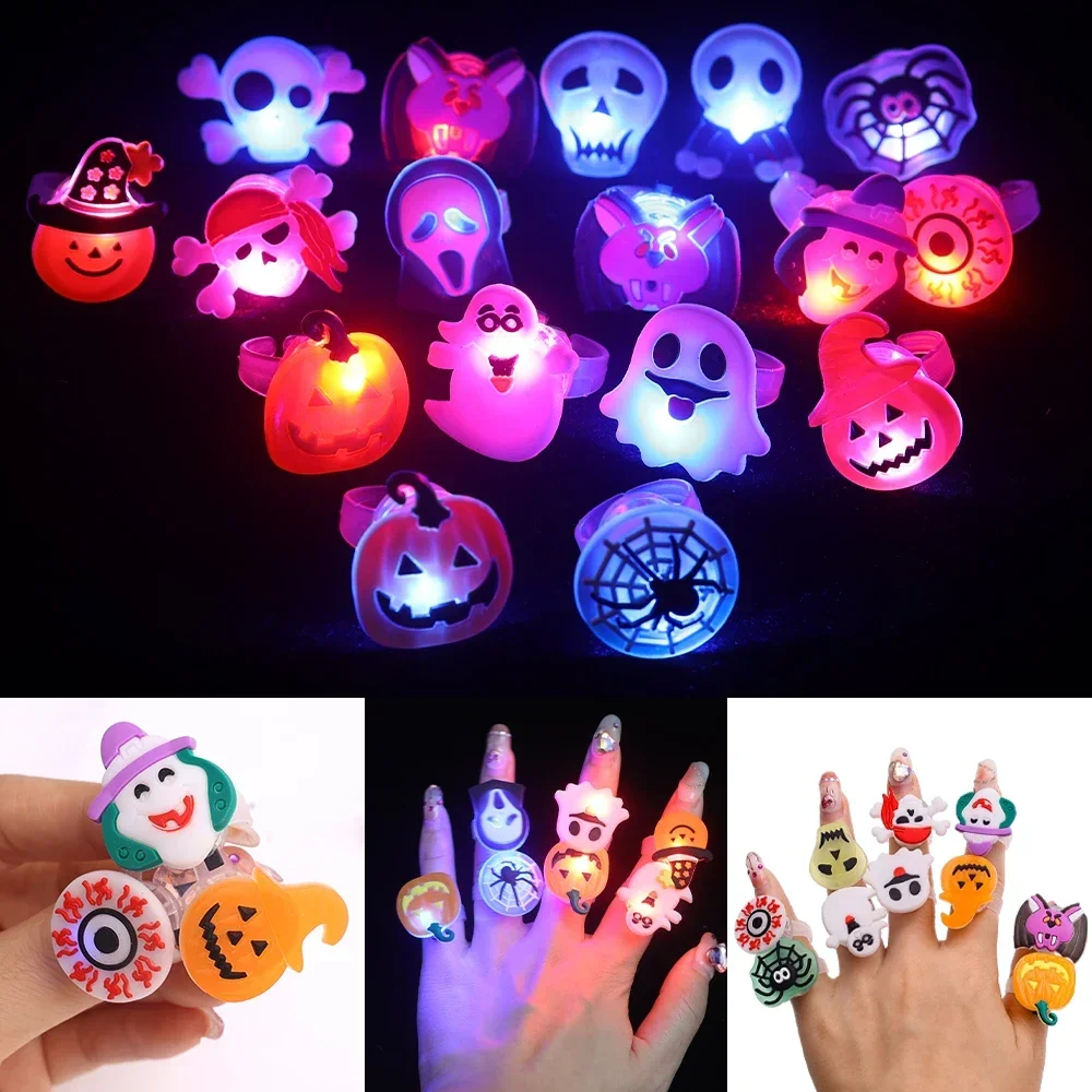 子供のための明るいハロウィーンの指輪、かわいいカボチャ、ゴー - Glow In The Dark Party Glasses のレビューと価格