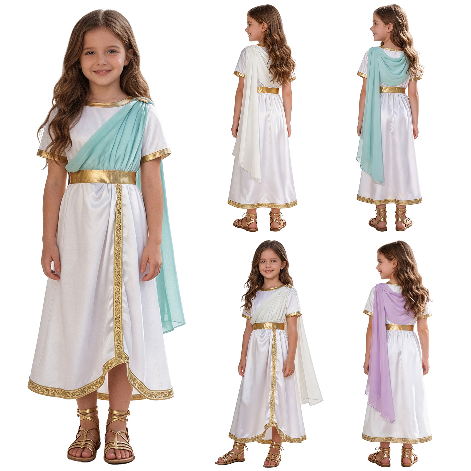 古代ギリシャ風のプリンセスドレス。ドレープが施された、ゆった - Costumes のレビューと価格