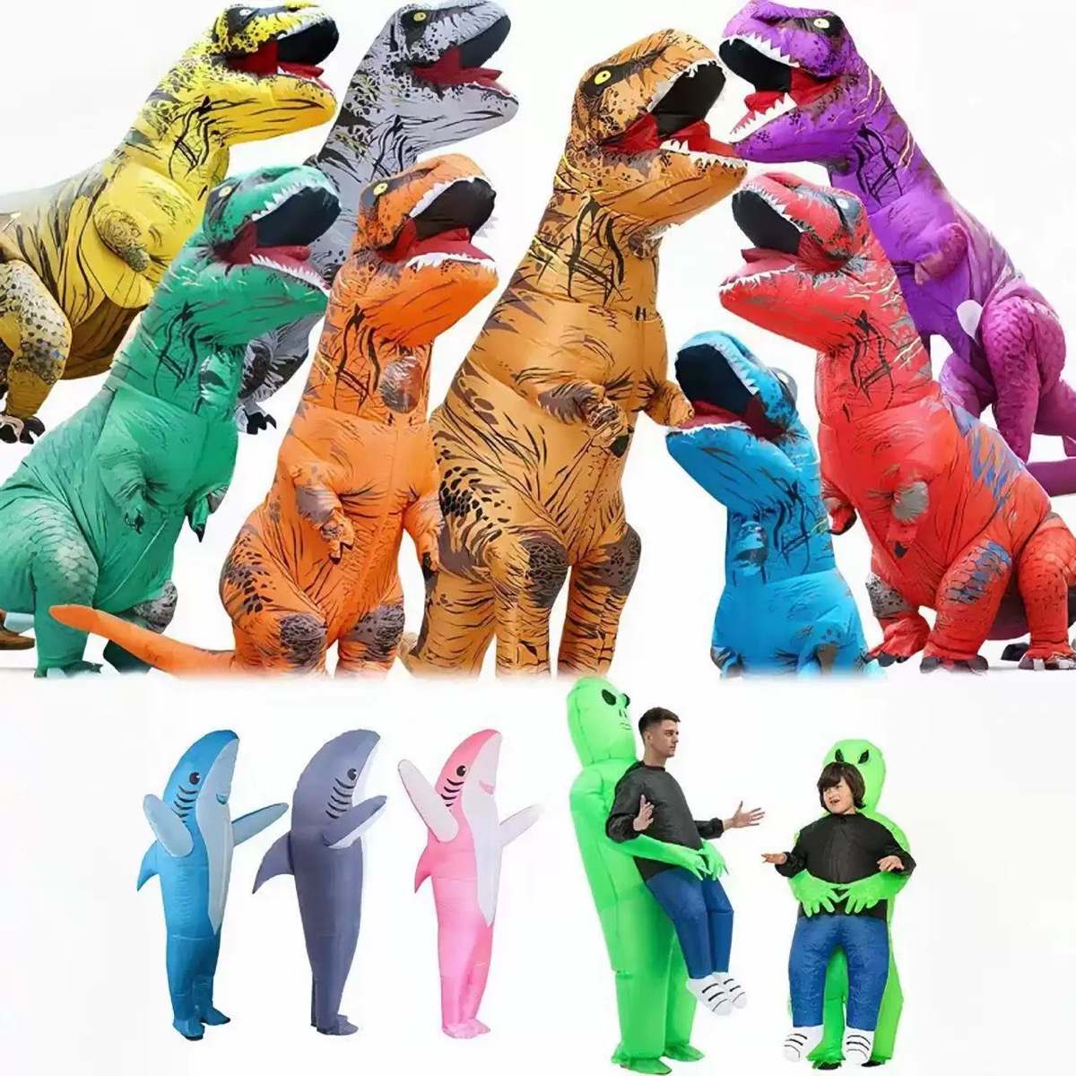 大人用インフレータブルTレックスコスチューム、ユニセックス大 - Inflatable Dinosaur Costume Adult のレビューと価格