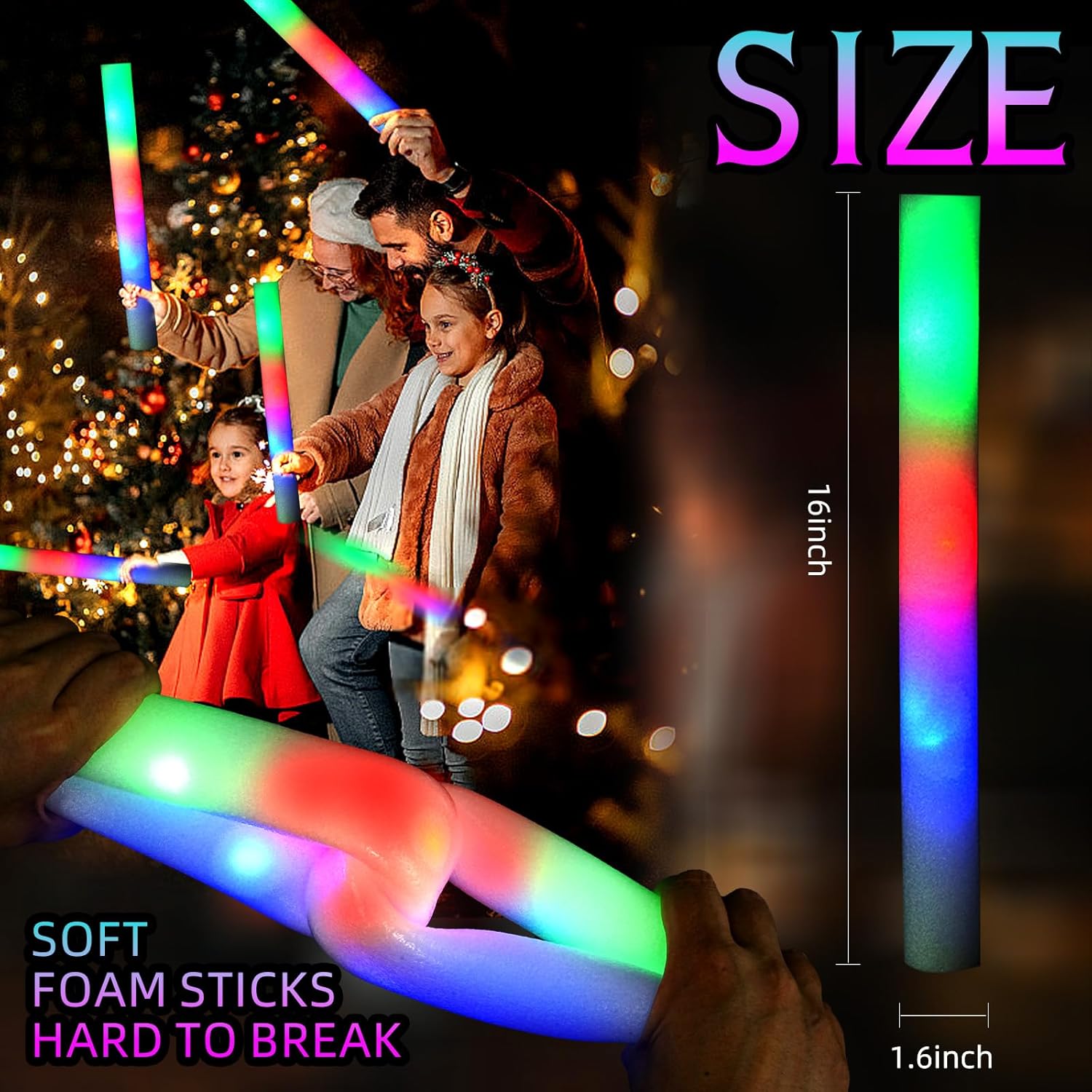 30 個のフォームグロースティック 3 モード付きカラフルな - Flashing Led Foam Sticks Party のレビューと価格
