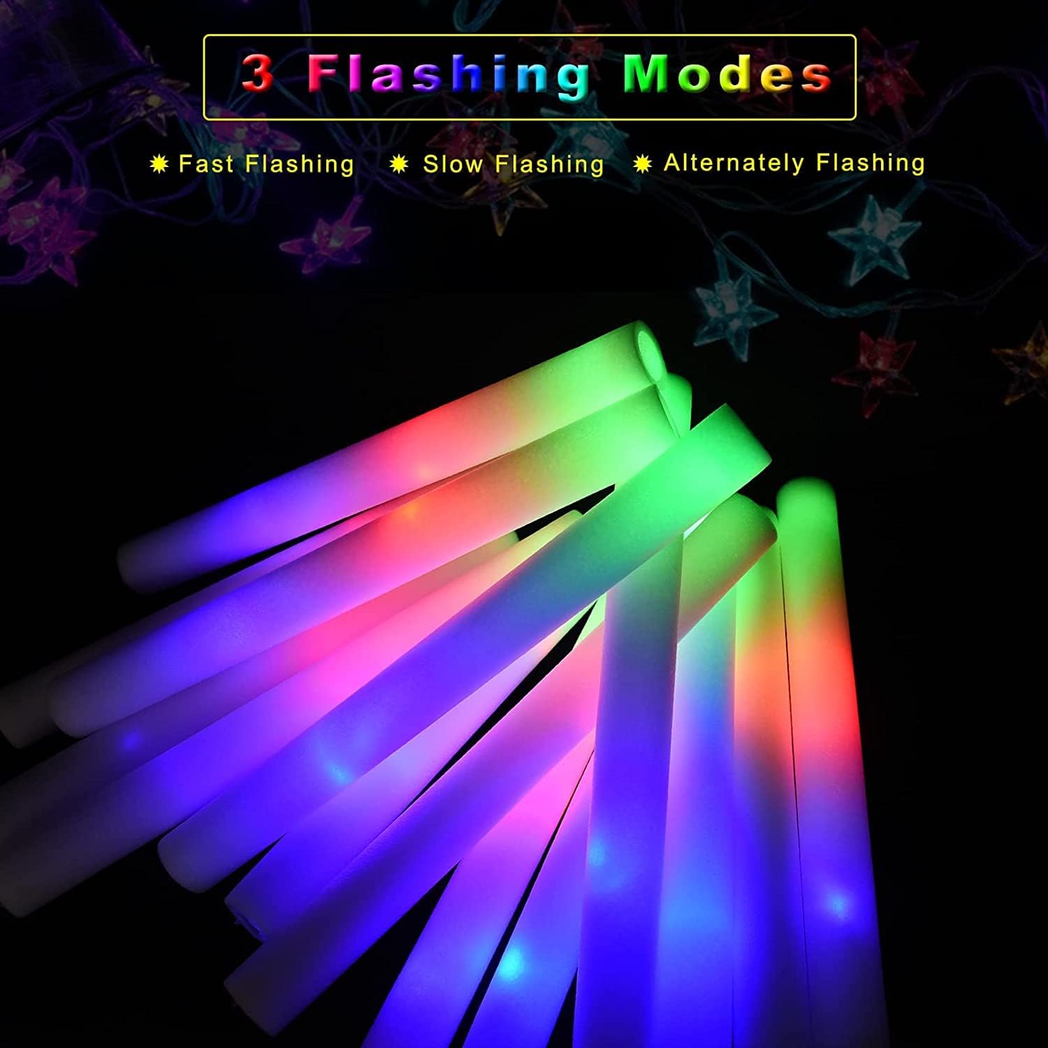 30 個のフォームグロースティック 3 モード付きカラフルな - Flashing Led Foam Sticks Party のレビューと価格