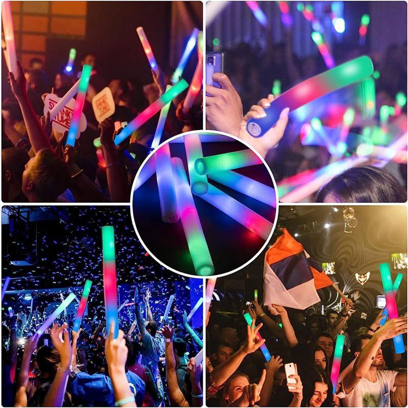 【大特価】グロースティックまとめ買い、3つのモードでカラフル - Flashing Led Foam Sticks Party のレビューと価格