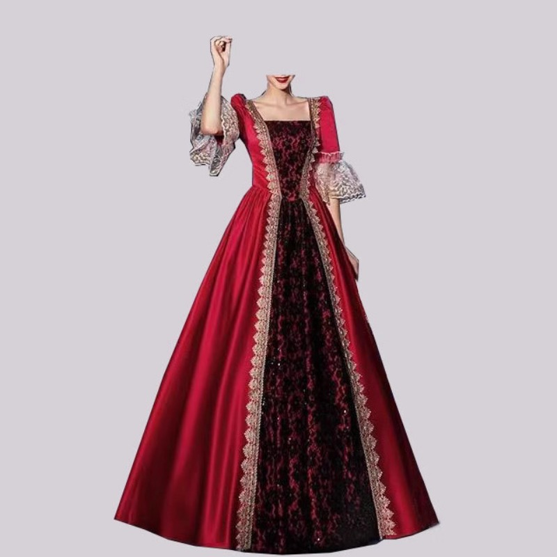 S-5XL 女性用 新中世ルネサンス ヴィクトリア朝 宮廷ド - Medieval Renaissance Dress Women のレビューと価格