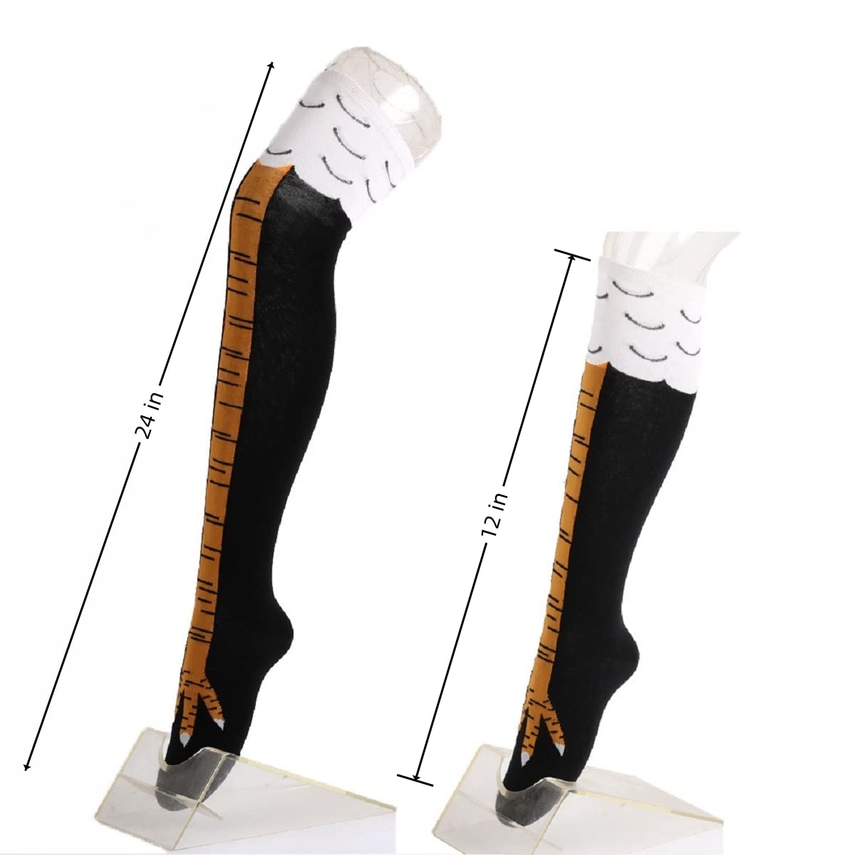 女性用ニーハイソックス,面白い漫画,フィットネス,スポーツ, - Funny Chicken Leg Socks のレビューと価格