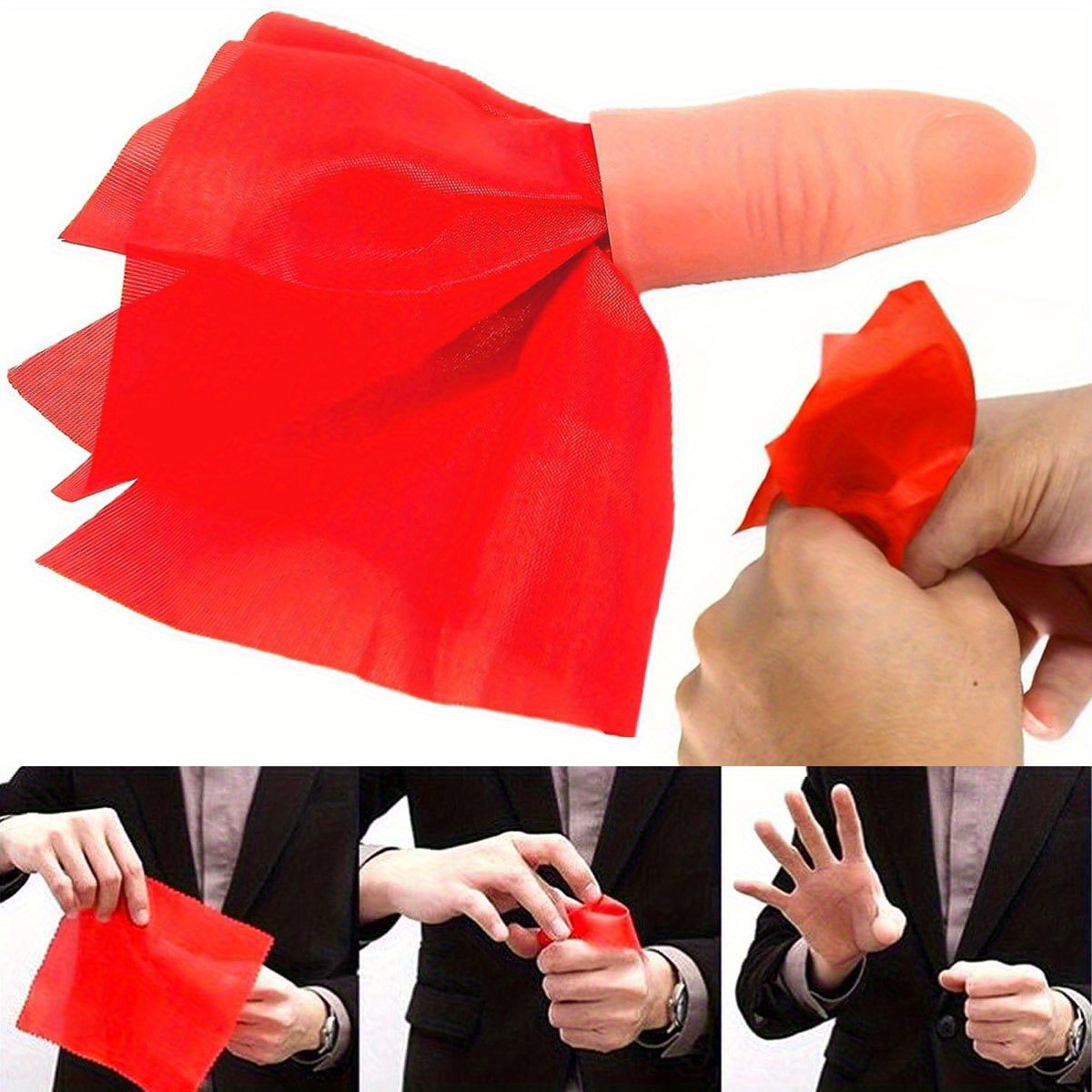 1セット スカーフ-バニッシュ マジック サムチップ フィン - Thumb Tip Magic Trick Set のレビューと価格