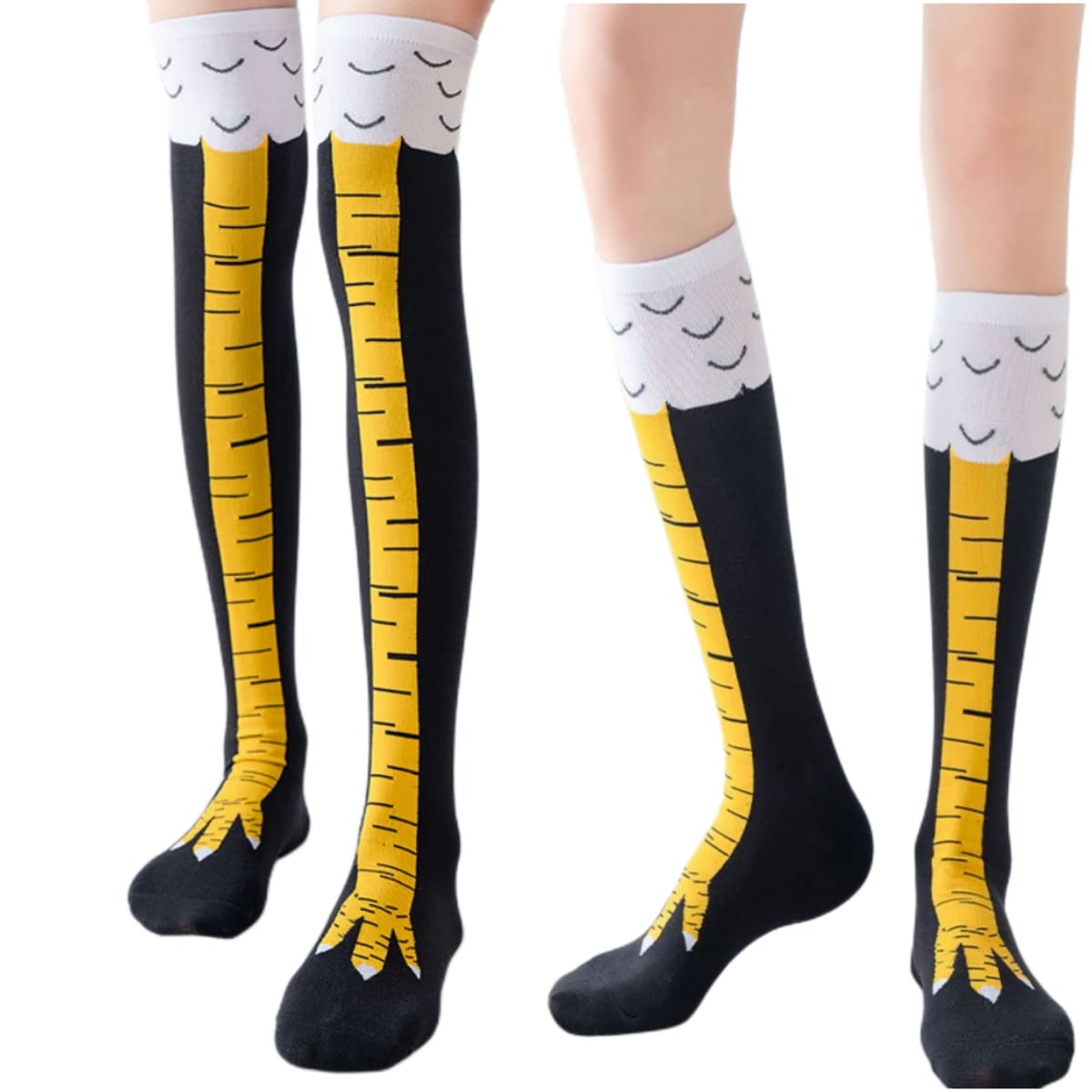 1/2/5足組 レディース ニーハイソックス トレンド カー - Funny Chicken Leg Socks のレビューと価格