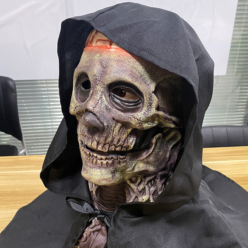 不気味な脳スケルトンマスクスカルヘッドギアコスプレ血まみれの - Led Purge Mask Halloween のレビューと価格