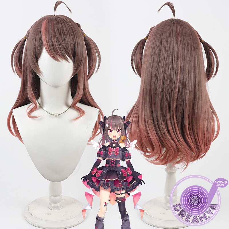 夏色祭りコスプレウィッグ Vtuber ブラウンピンク人工毛 - Anime Cosplay Wig Heat Resistant のレビューと価格