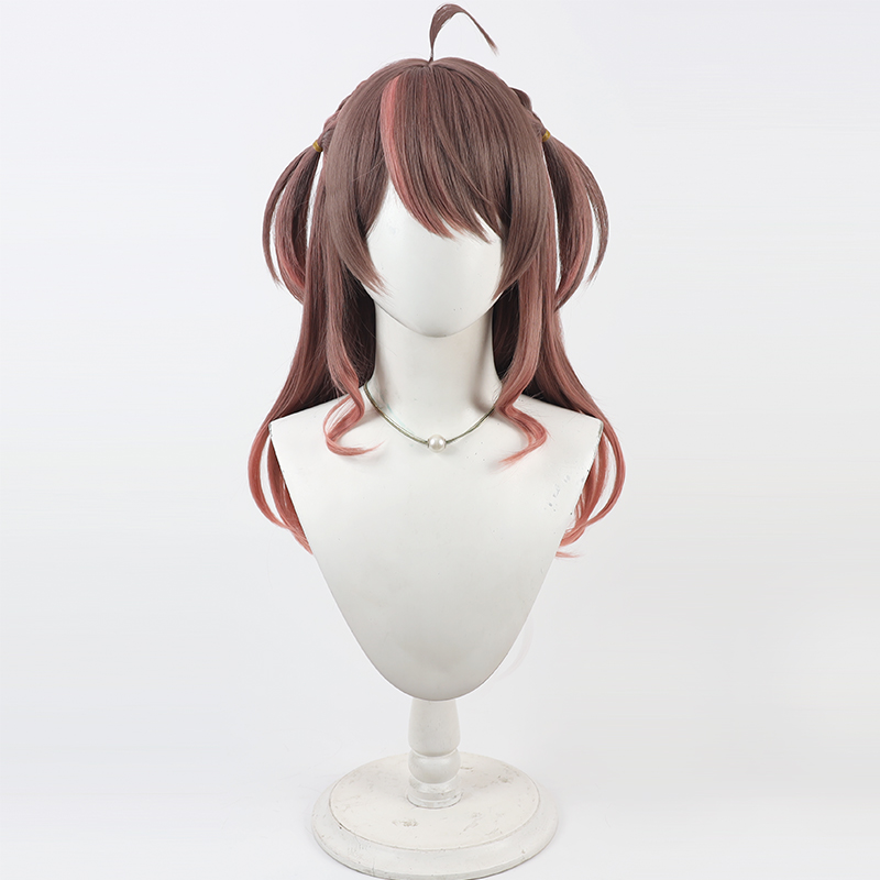 夏色祭りコスプレウィッグ Vtuber ブラウンピンク人工毛 - Anime Cosplay Wig Heat Resistant のレビューと価格